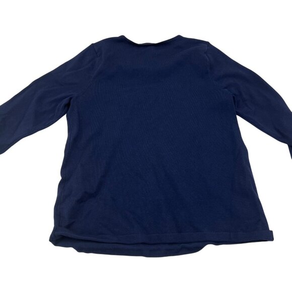 Chicos Womens Navy Long Sleeve Top Size 0 XS Rayon/Polyester Blend - Picture 5 of 5